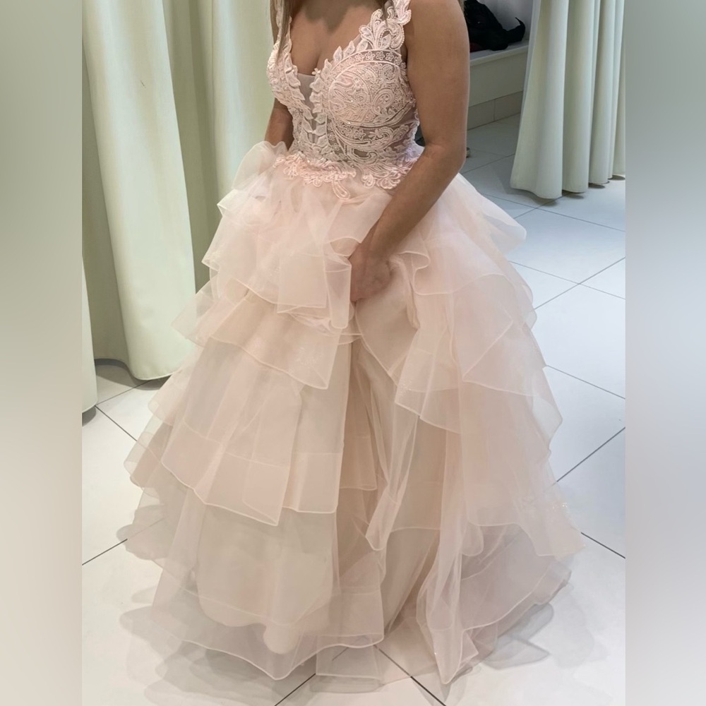 Prom dress Tulle lace light pink size 6